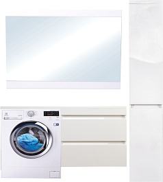 Style Line Тумба с раковиной подвесная Даллас 130 L Люкс, белая PLUS эмаль – фотография-11